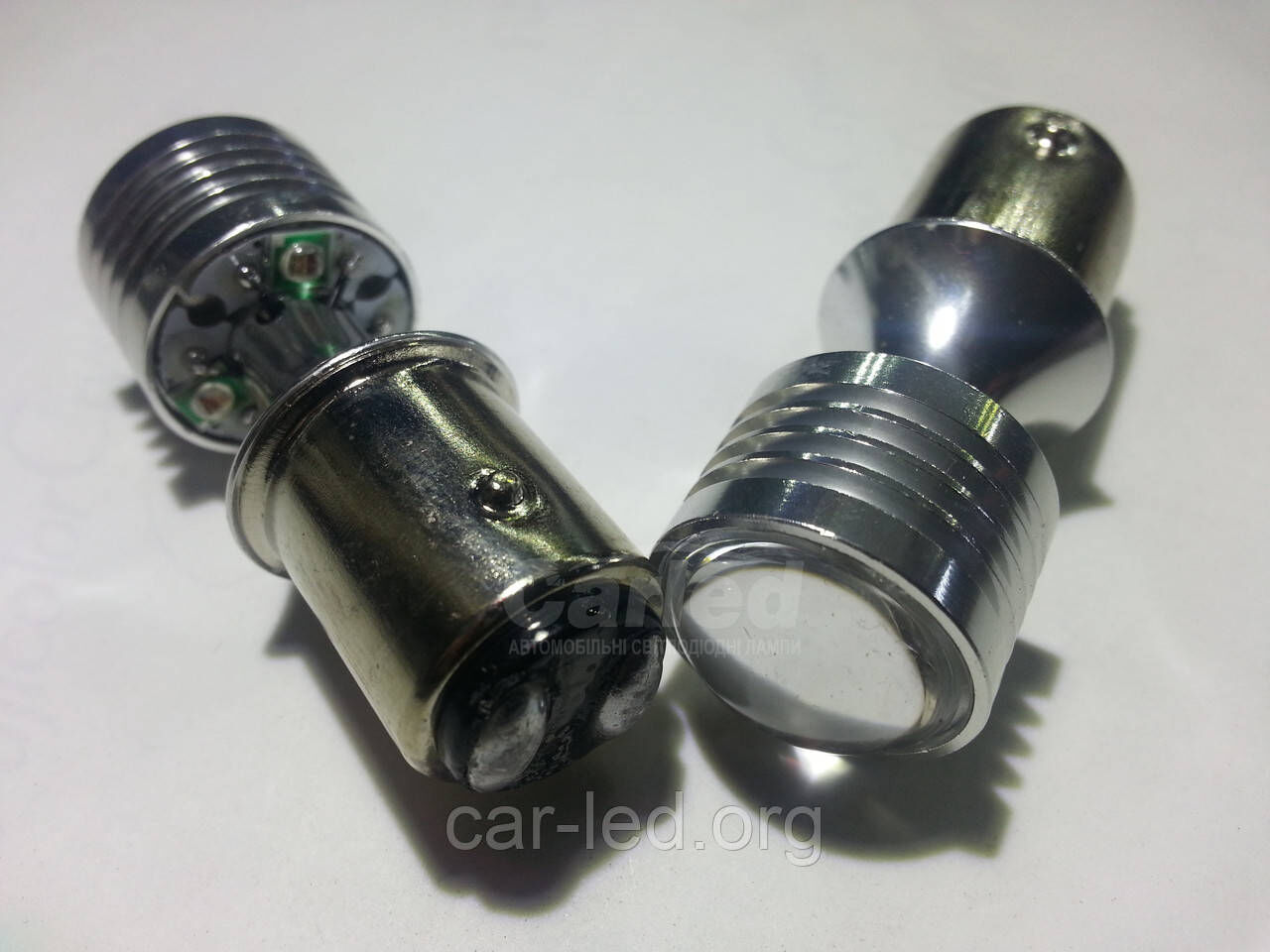 Світлодіодна автолампа 1157 P21/5W BAY15d, 20W RED (370Lm) CREE LED двоконтактна червона Canbus 带解码