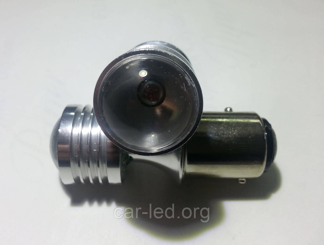Світлодіодна автолампа 1157 P21/5W BAY15d, 20W RED (370Lm) CREE LED двоконтактна червона Canbus 带解码