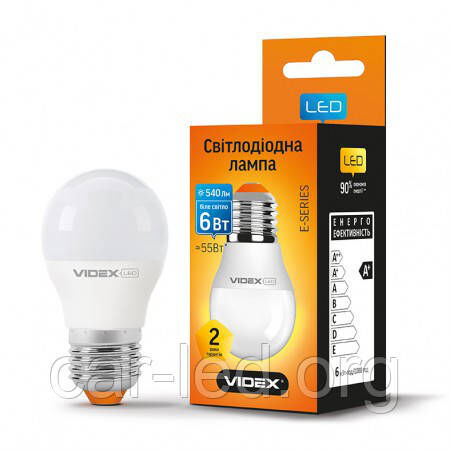 LED-лампа VIDEX G45e 6W E27 4100 K 220V
