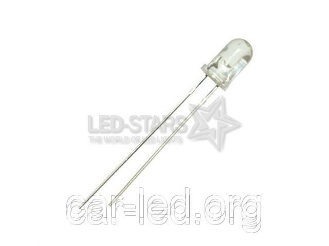 Світлодіод ультрафіолетовий 5 мм. FYL5013 UVC (390nm) круглий, прозорий, 20 °FORYARD