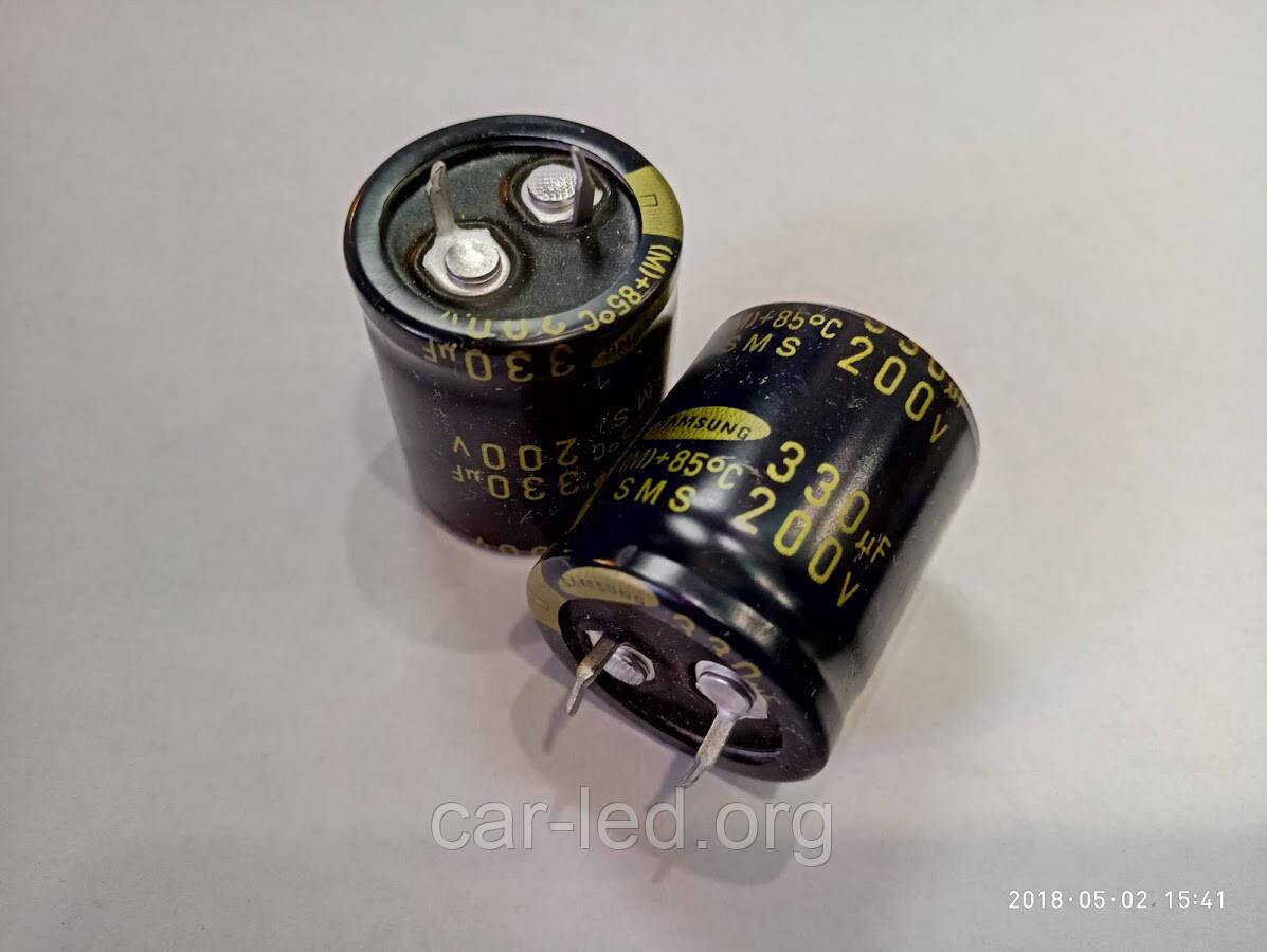 330mkf - 200v M (SMS) 25*30 SAMSUNG, конденсатор електролітичний 85°C