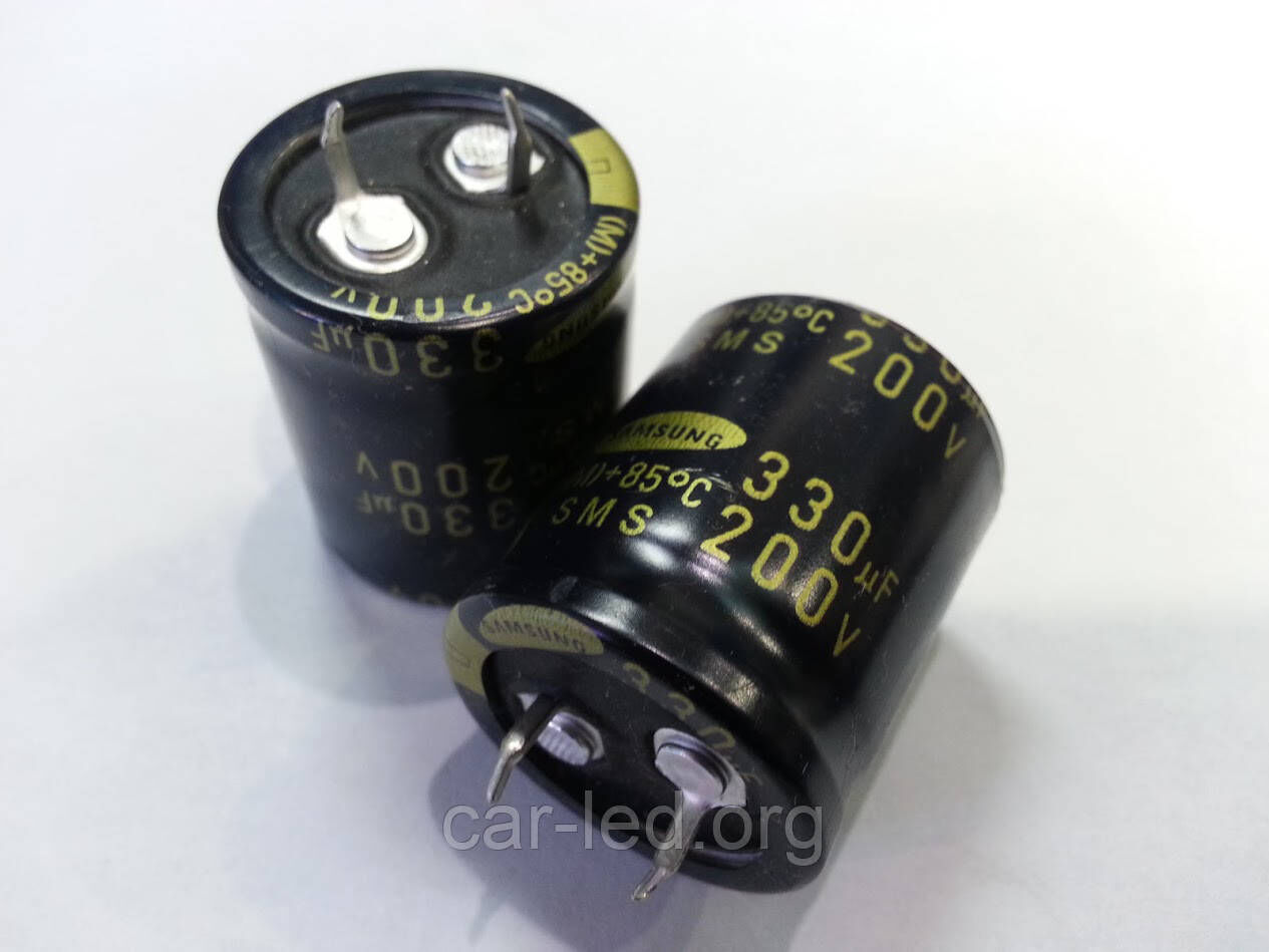 330mkf - 200v M (SMS) 25*30 SAMSUNG, конденсатор електролітичний 85°C