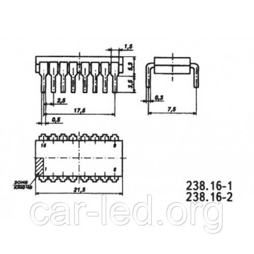 КМ155ИР15 DIP16 (SN74173) мікросхема селектор-мультиплексор даних на 8 каналів зі стробуванням