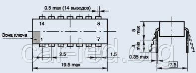 К155ЛН1 DIP14 (аналог SN7404N) мікросхема 6 логічних елементів НЕ