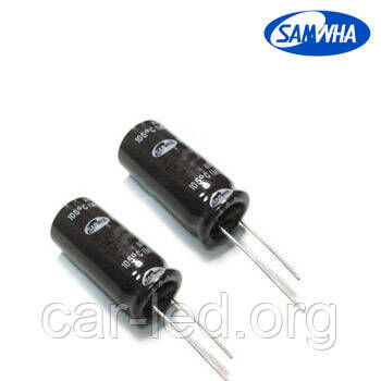 100mkf - 250v RD 16*31 SAMWHA, 105°C конденсатор електролітичний