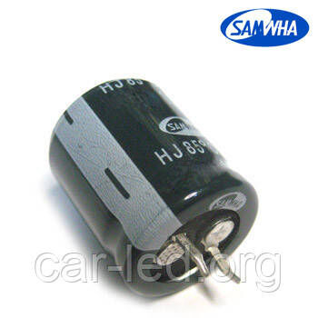 100mkf - 400v mini HJ 22*25 SAMWHA, 85°C конденсатор електролітичний