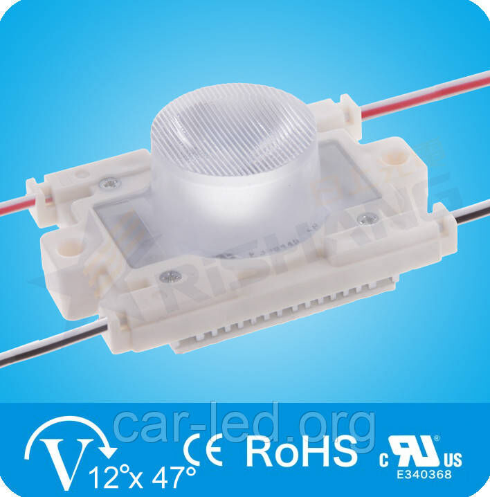 Светодиодный модуль MG21DB Rishang (254Lm) с линзой (по оси X=47° & Y=12°) для ситилайтов, DC 12V, IP68