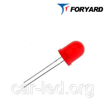 Світлодіод червоний 8mm. FYL8003 URC (660nm. 1500mcd, 20 °) круглий, дифузний 20 ° FORYARD