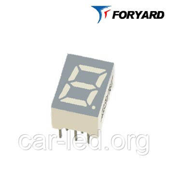 Зелений семисегментний LED індикатор FYS-3912 BG-21 (9,7*12,9) 1-розрядний FORYARD (загальний анод)