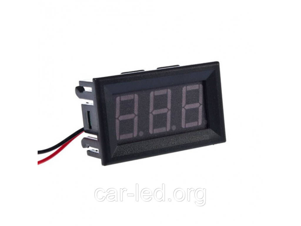 Вольтметр цифровий з LED-індикатором 0.56 дюйма 4,5-30V в корпусі для інсталяції (два дроти)) СИНІЙ