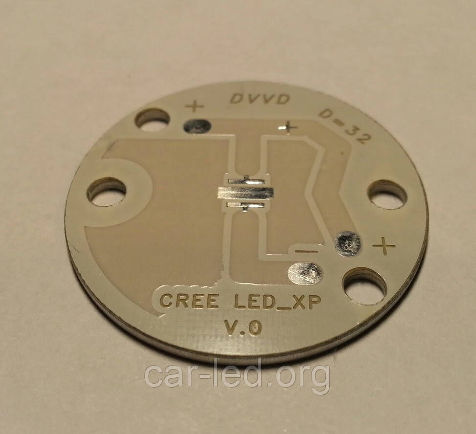 Підкладка кругла для 1 світлодіода Cree XP (діаметр 32мм)