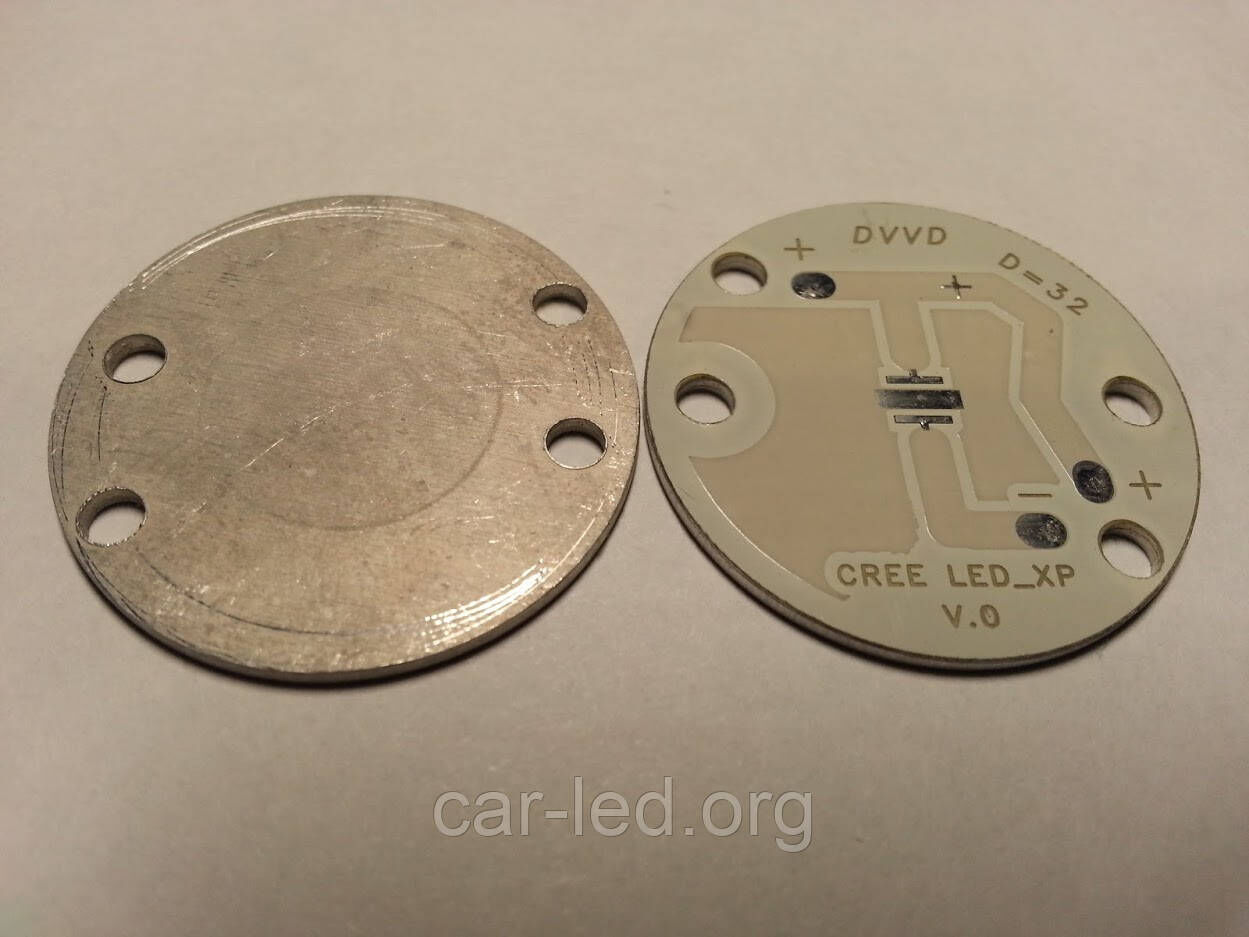 Підкладка кругла для 1 світлодіода Cree XP (діаметр 32мм)