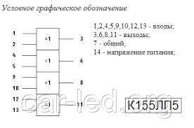 К155ЛИ1 DIP14 (аналог SN7408N) мікросхема 4 двухвходових логічних елемента 2И