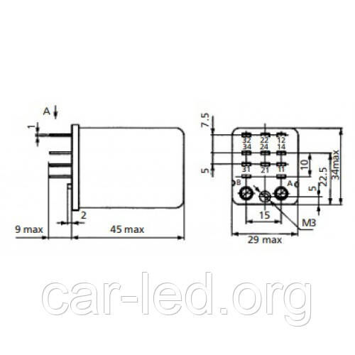 РП21-003-УХЛ4 Реле (220V\AC) струм-0.16A / контакти-3групи