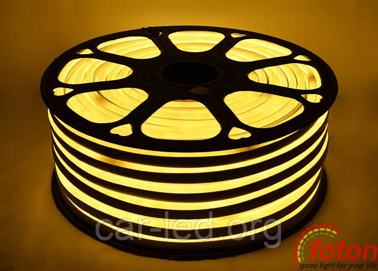 Гнучкий неон SMD 2835 (120 LED/m) IP68 Білий теплий 220V Econom