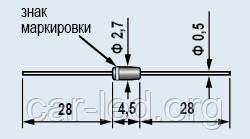 КС222Ж Стабилитрон 22V. Стеклянный корпус КД-3