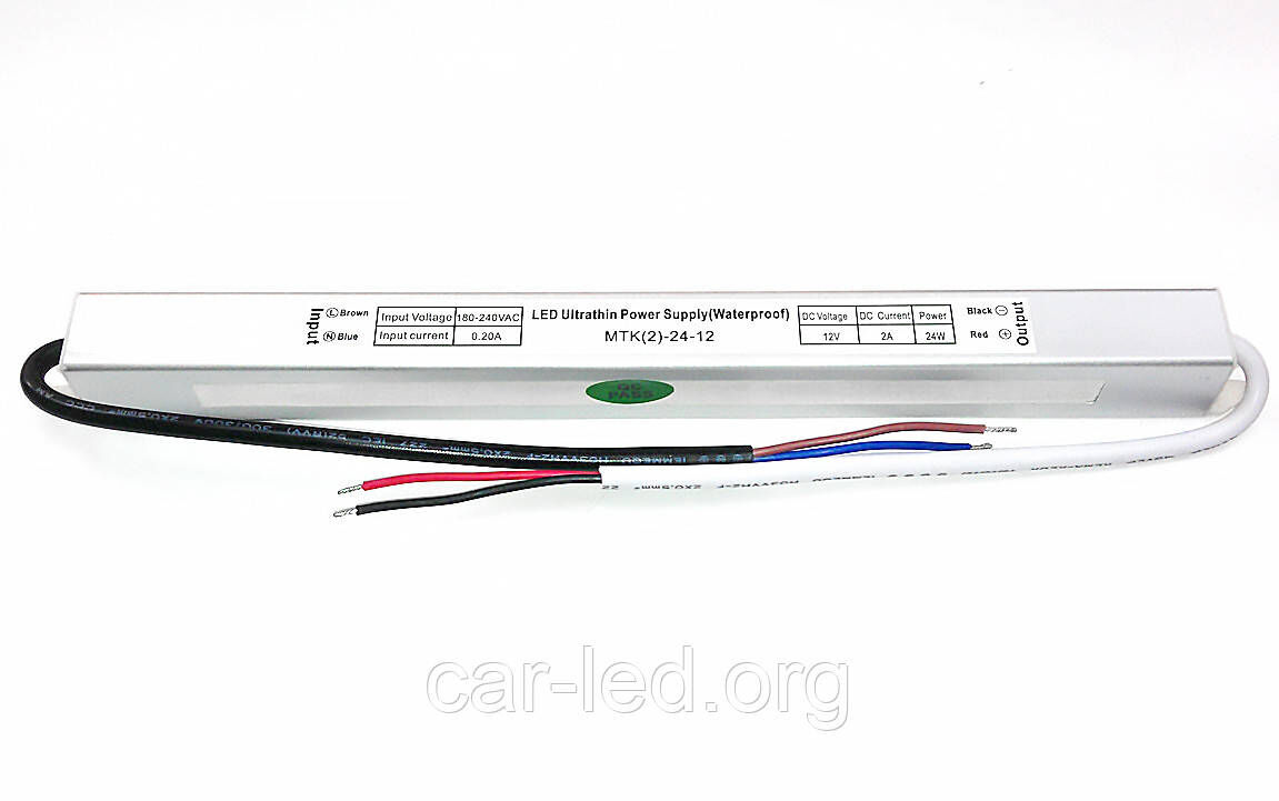 Блок живлення MTK-24-12 12В 2А 24Вт ULTRA-SLIM (263 × 18 × 18 мм)