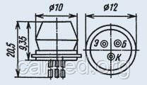 ГТ403Г транзистор германієвий PNP (1.25А 45В) (h21Э >50-150) 4W