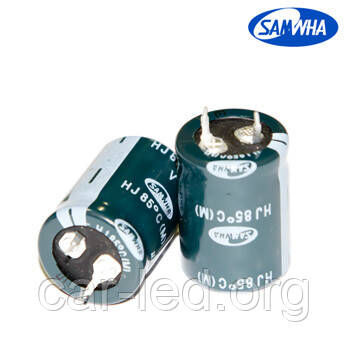 220mkf - 400v mini HJ 22*35 SAMWHA, 85°C конденсатор електролітичний