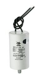 CBB60L 40 mkf 450 VAC (±5%) конденсатор для пуску і роботи. Кріплення болт + дроти (45*95 mm)