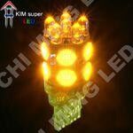 7443-W21/5W-T20-10HP+6LED-Y. Двухконтактная безцокольная желтая