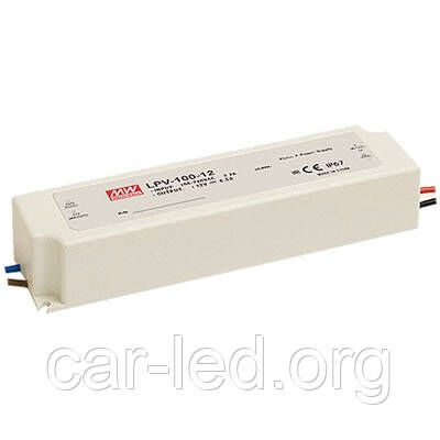 Джерело живлення LPV-150-12: AC / DC, IP67, 120W. 191x63x37.5mm (L * W * H)