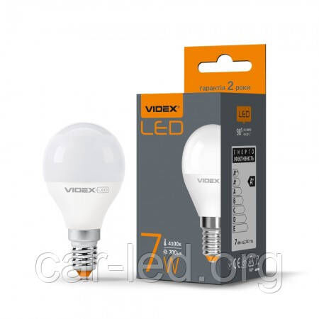 LED-лампа VIDEX G45e 7W E14 4100 K 220V