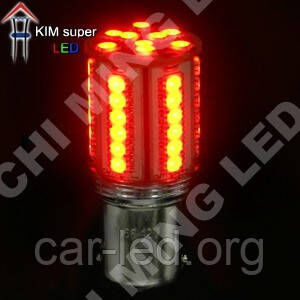 Светодиодная автолампа 1156(P21W)-S25-BA15s-45pcs 1210 (215Lm) RED (CHI MING)