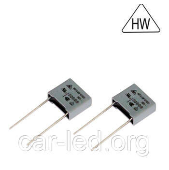 CLASS X2-MKP 0,33 mkf-280 VAC (±10%) P:15mm. Полипропиленовый помехоподавляющий конденсатор