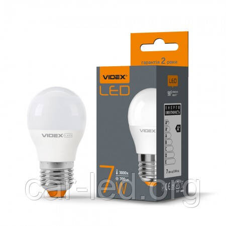 LED-лампа VIDEX G45e 7W E27 3000 K 220V