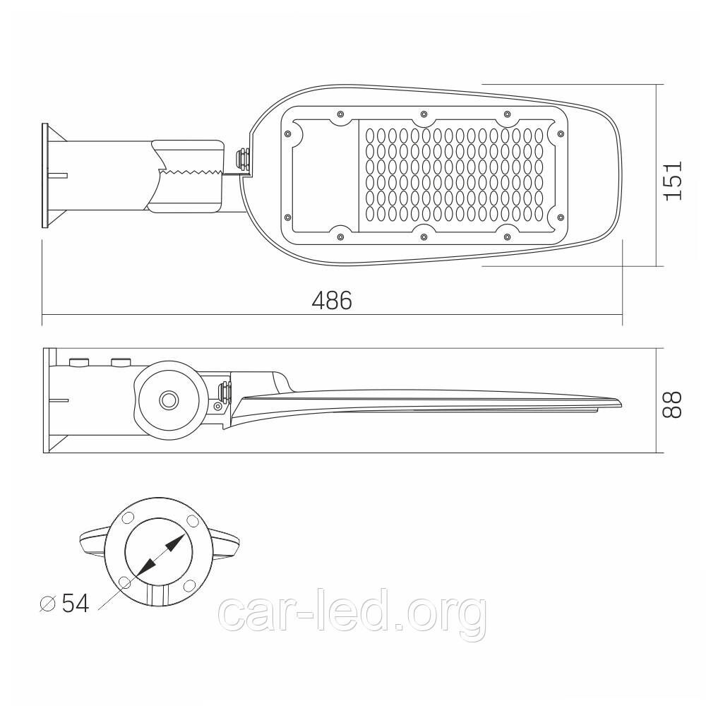 LED вуличний ліхтар VIDEX (поворотний) 30W 5000K Сірий