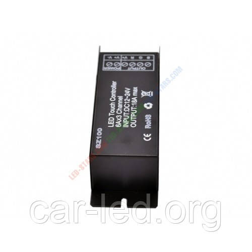 Контролер однозональний RF RGB 18А Black (Touch)