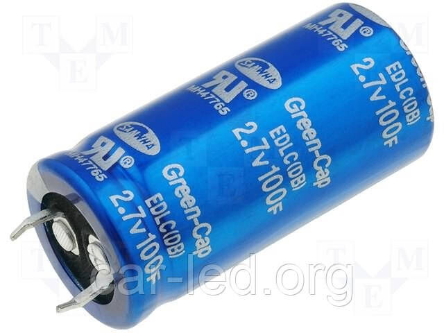 100 F - 2,7v (EDLC) Суперконденсатор- іоністор DB 22*45 SAMWHA