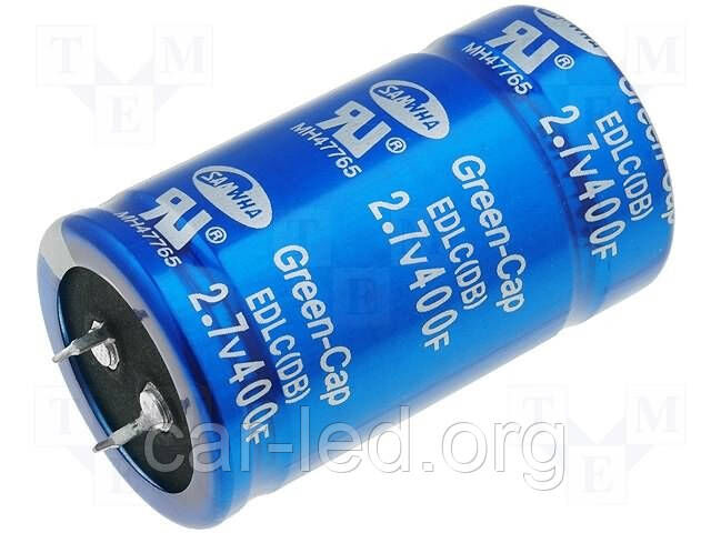 400 F - 2,7v (EDLC) Суперконденсатор- іоністор DB 35*60 SAMWHA