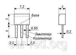 КТ315І транзистор NPN (100 мА 60В) (h21е: 30) 0,15W