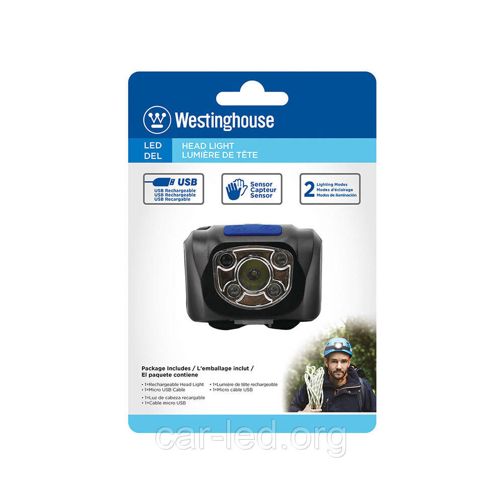 Ліхтар налобний WF71 акумуляторний з сенсором Westinghouse (ЗАРЯДЖАЄТЬСЯ ВІД USB)