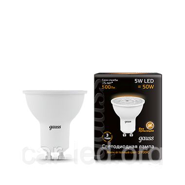 Лампа Gauss LED MR16 GU10 5W 3000K