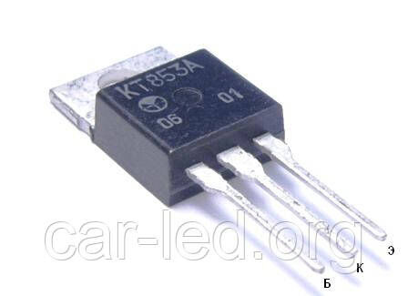 КТ853Б PNP транзистор (12А 80В) (һ21э 750) 60W (ТО220)