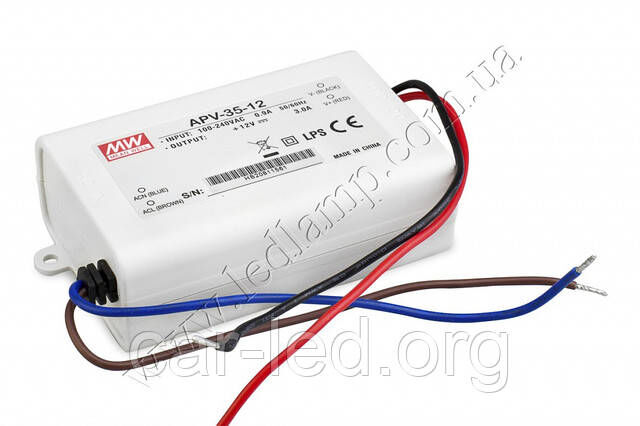 Джерело живлення APV-35-12: AC / DC, IP30, 35W. 84 * 57 * 29.5mm (L * W * H)