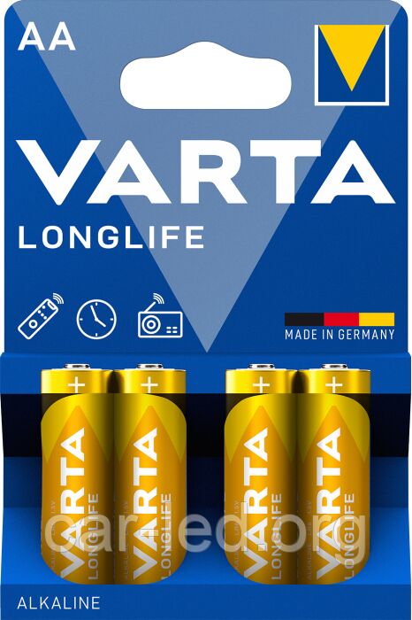 БАТАРЕЙКА VARTA LL-006-4 ALKALINE LONGLIFE AA Bi 4 (LR6, R6, 316) (LR6REB/4B1 (Ціна вказана за 1 шт,)