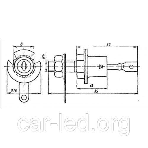 Д816Б Стабілітрон 27V (24,2...29,2 V) 5W корпус КДЮ11-3