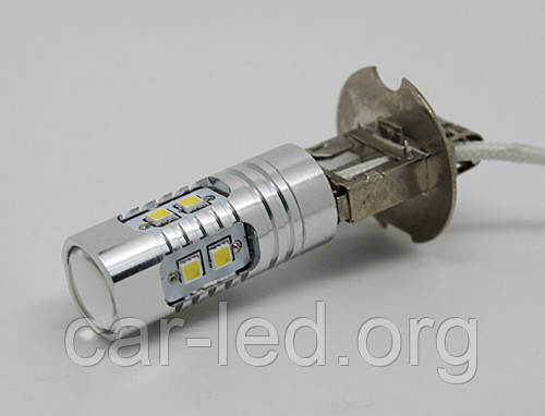 Светодиодная автолампа H3, 10W (350Lm) WARM WHITE 3300k Original Samsung LED chip (SMD2323) + Линз