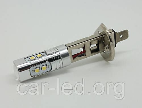 Светодиодная автолампа H1, 10W (400Lm) WHITE 6000k, Original Samsung LED chip ( SMD2323) + Линза