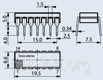 К1561ТЛ1 4 тригери Шмідта /2І-НЕ/ (або аналог CD4093BE)