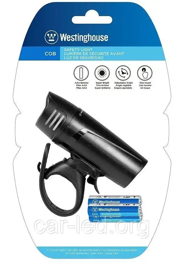 Ліхтар LED фара велосипедний WF206 + 3xAAA/LR03 батарейки в комплекті Westinghouse