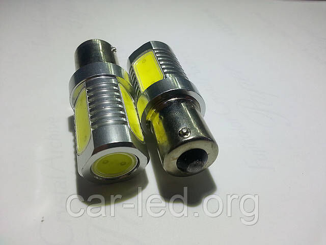 Светодиодная автолампа 1156(P21W)-S25-BA15s - HP - 6.0W (250Lm) HP Epistar, одноконтактная, белая