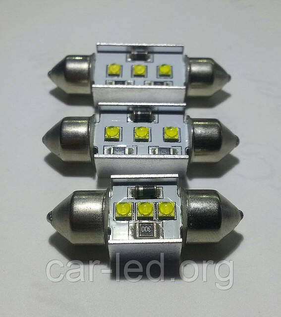 Світлодіодна CANBUS Автолампа з обманкою FT10-41mm-9W (300Lm) CREE LED