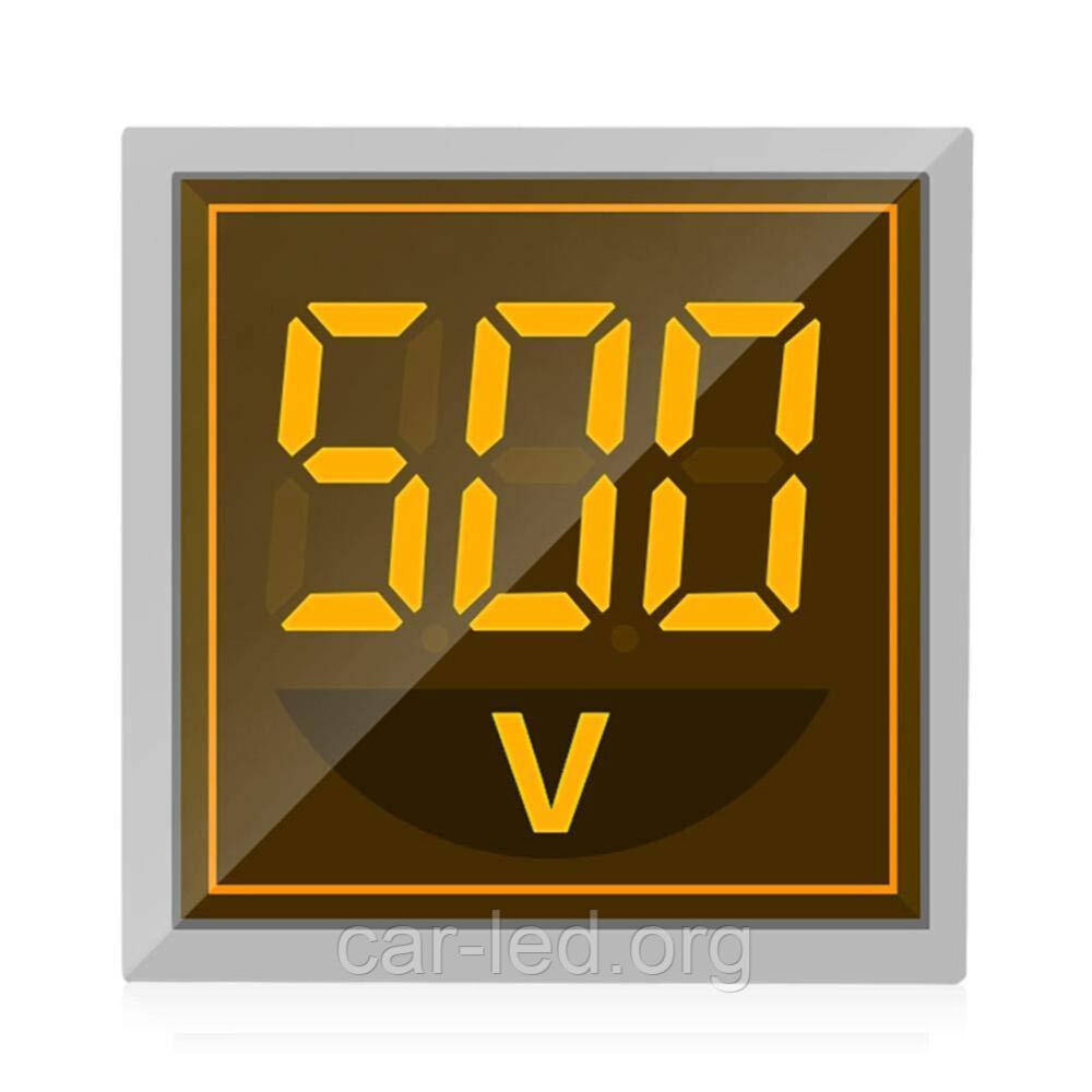 AC 60-500V Digital Voltmeter LED Indicator Lamp Square Signal Light (YELLOW) Bahdin Direct