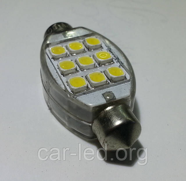 Светодиодная софитная автолампа, 40-42mm, FT-1042-9HP1(Ceramic Substrate) (153 Lm)
