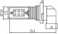 Светодиодная автолампа H10 12W (500Lm) Original Samsung LED chip SMD2323
